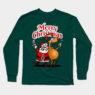 Merry Christmas - Santa Claus and his reindeer Long Sleeve T-Shirt